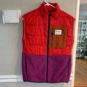 cotopaxi Red Quilted Vest with Black Logo Tag